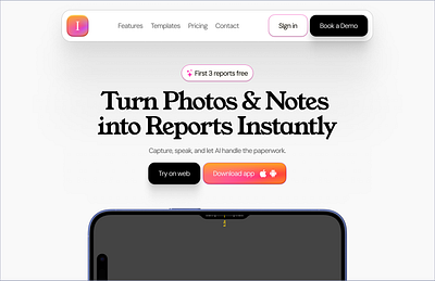 InspectMind homepage design