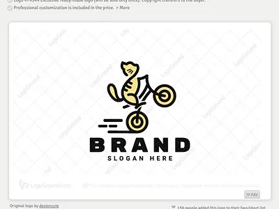 Bicycle Cat Logo brand branding design graphic design illustration logo logo design