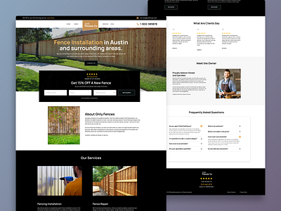 Fence Installation - Landing Page adobe xd agency branding call to action design design service fence installation landing page logo one page service service landing page simple design ui uiux