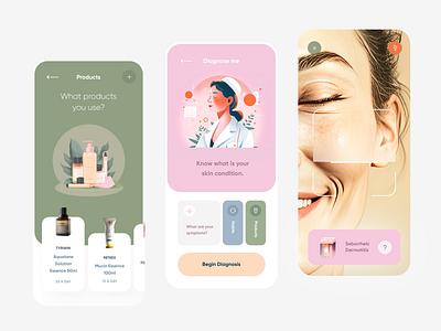 Dermatology Mobile App app clean design flat illustration mobile ui ux