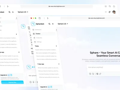 NeuroSphare - AI Chatbot ai aichatbot artificial intelegence chat chatbot clean cleanlook cloude dashboard futuristic ui ux