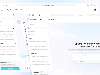 NeuroSphare - AI Chatbot ai aichatbot artificial intelegence chat chatbot clean cleanlook cloude dashboard futuristic ui ux