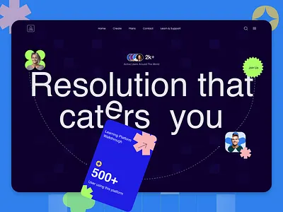 The Ultimate Learning Platform design hero section landing page typography ui ux websit