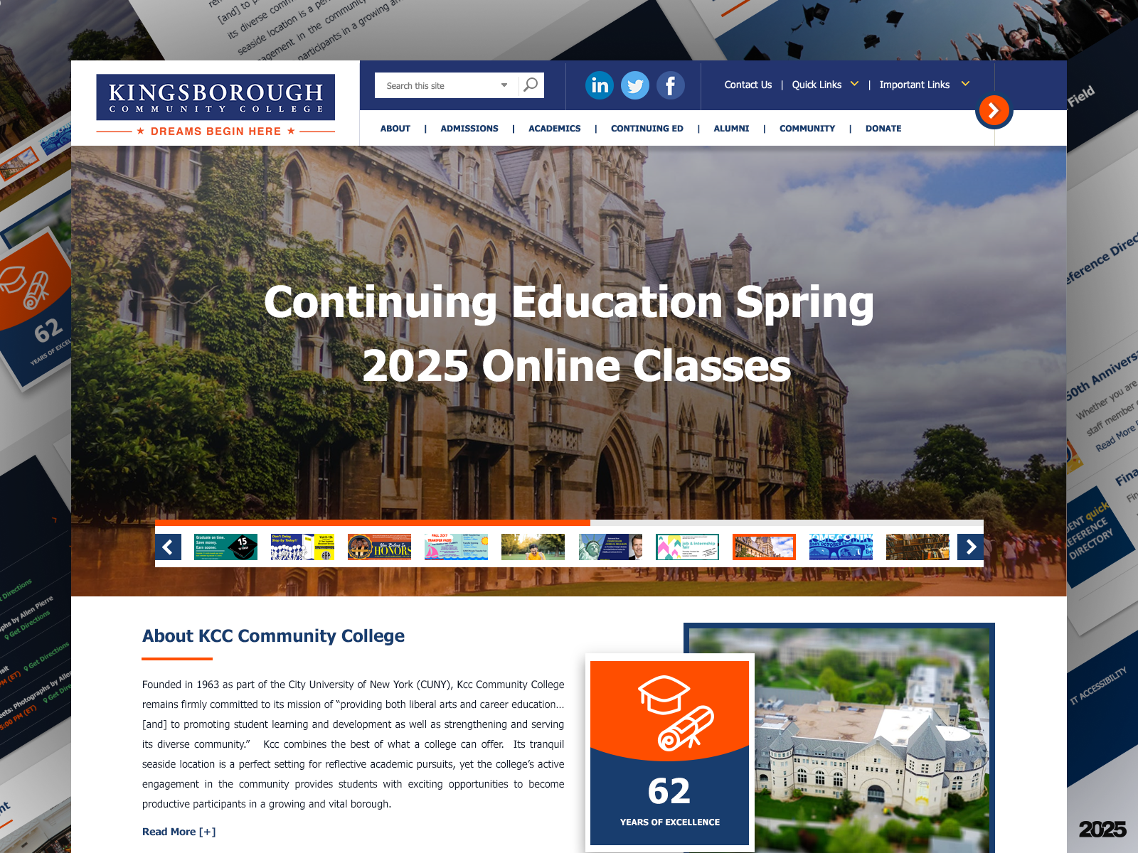 Kingsborough Community College Website intranet portal ravidelixan ui website
