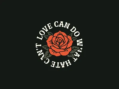 Rose badge floral logo rose