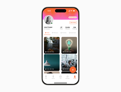 Createhive - Profile Screen UI (Light Theme) design light ui user interface design