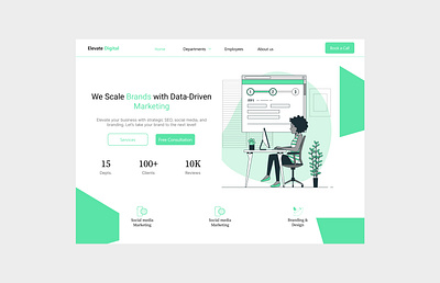Elevate Digital branding design graphic design herosection ui website