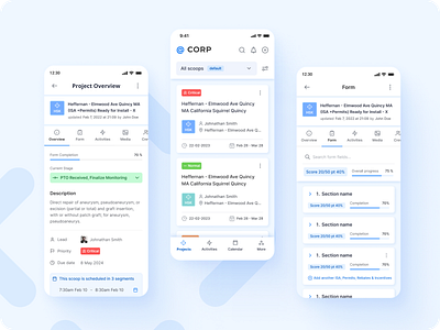 Project management mobile app app management mobile project ui ux