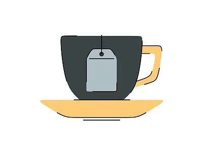 Teacup with Teabag – Flat Design coffee digital art flat design graphic design hot drink icon tea cup teapot vector art