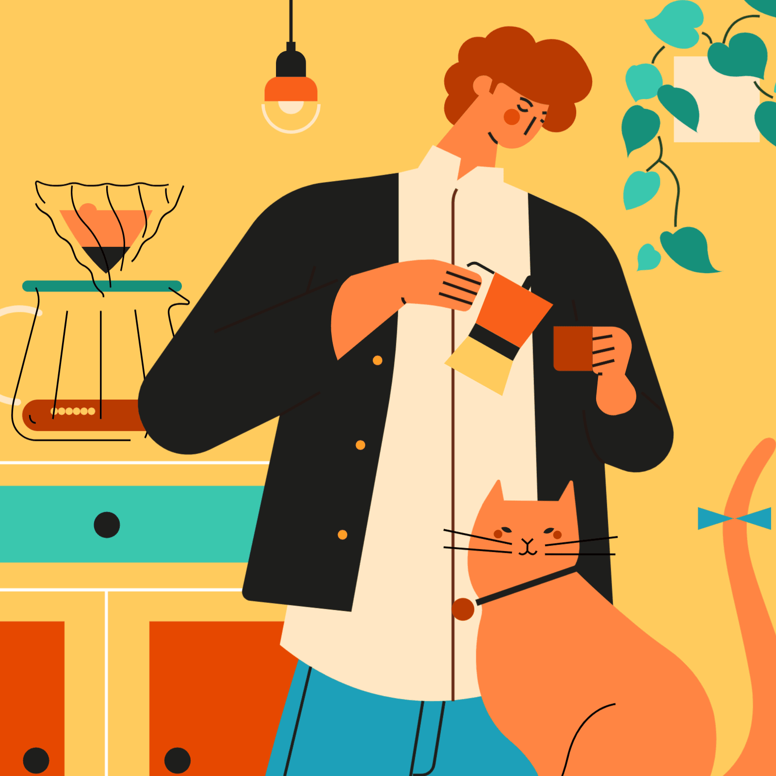 小园素作品：咖啡未满 ② design flat graphic design illustration vector