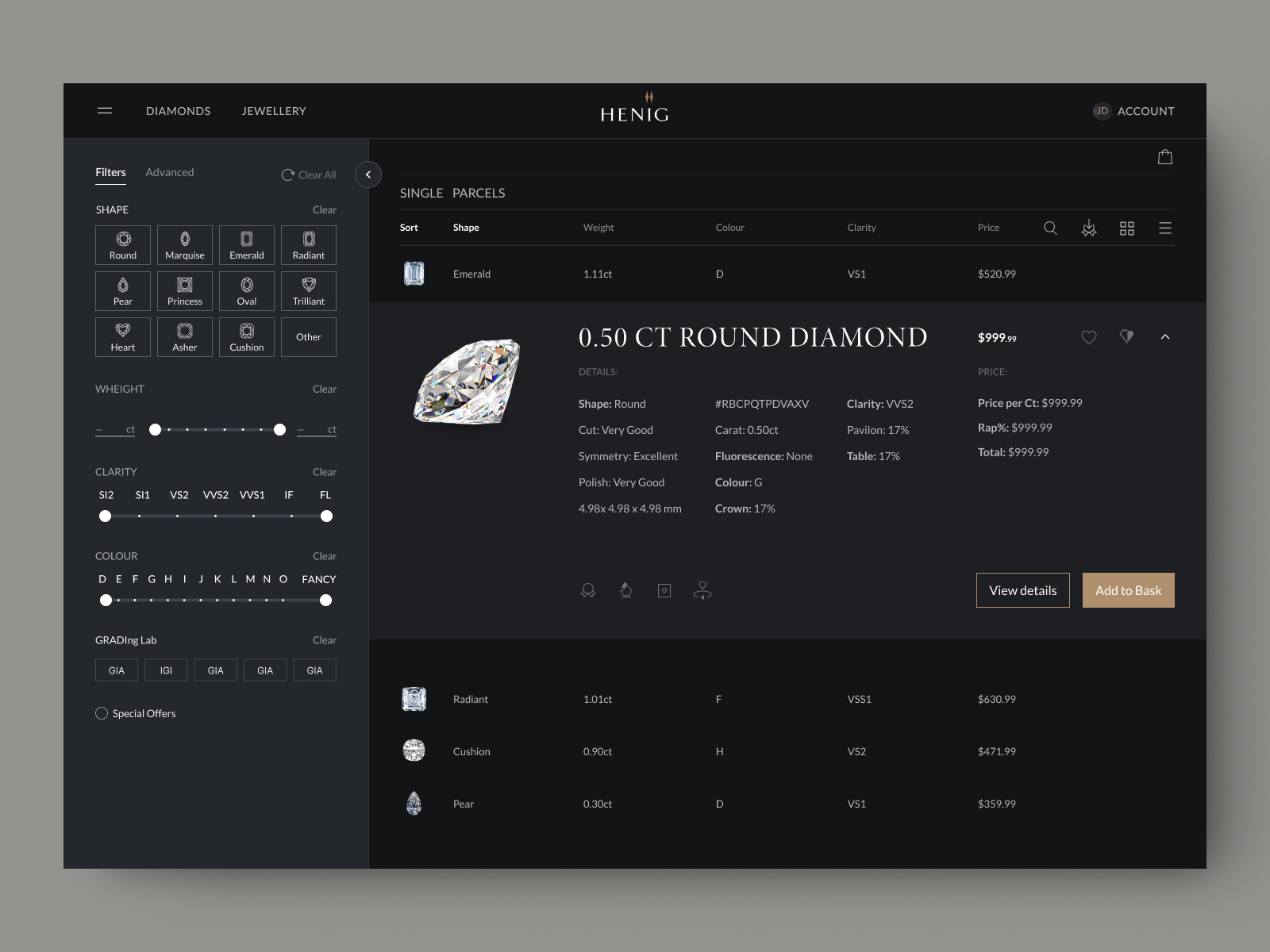 Henig diamonds details part 1