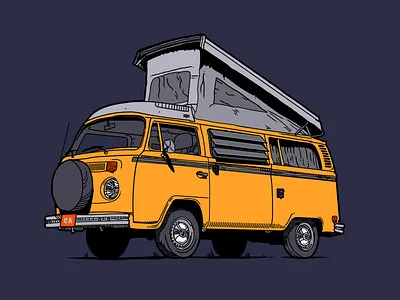 Volksy Westfalia Illustration bus camper illustration van volkswagon vw