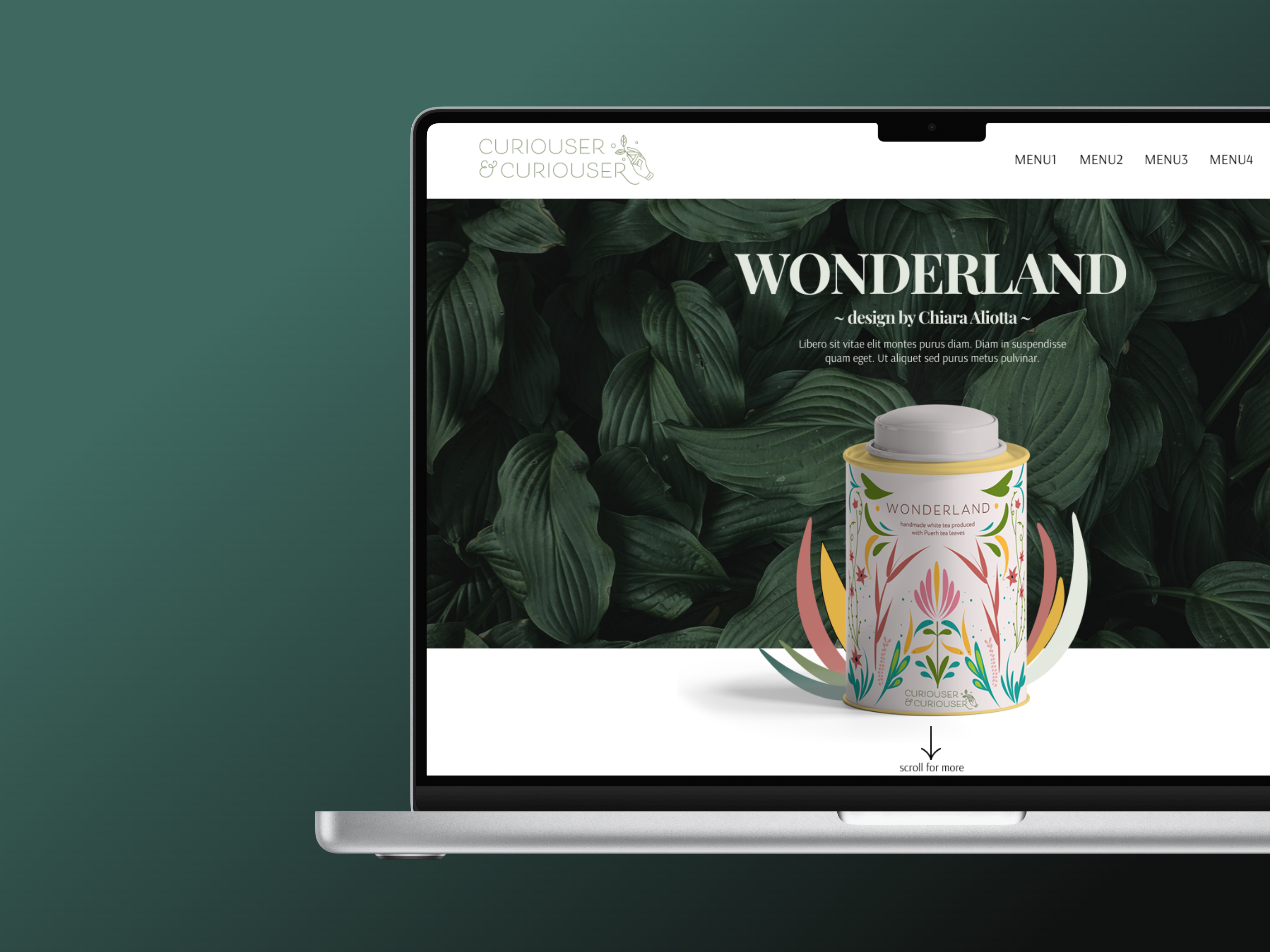 Wonderland – A Tea Landing Page Concept boutiquebrand design graphic design homepage landingpage landingpagedesign productpage softbranding storydrivenui teabranding webdesign