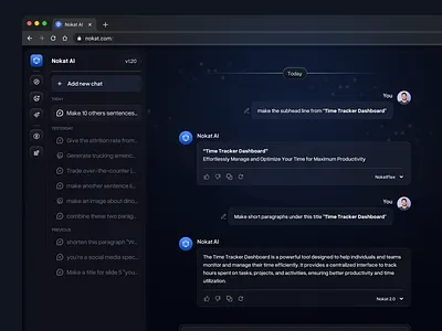 AI ChatGPT Dashboard - Chat Page ai assistant ai dashboard artificial intelligence audio generation chat bot chat gpt chat ui conversational ai dashboard dashboard design generative ai image generation interaction design machine learning minimalist natural language processing nlp tech text generation website