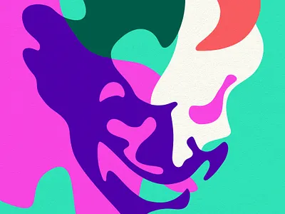 Fluid portrait #2 abstract flat hero joker movie poster shape super vector vintage