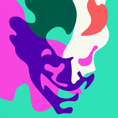 Fluid portrait #2 abstract flat hero joker movie poster shape super vector vintage