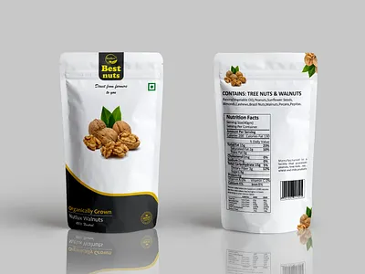 Premium Dry Fruits Pouch Design | Nutlux Walnuts brand identity clean design creative packaging dry fruits eco friendly packaging food packaging healthy snacks label design luxury branding minimalist design modern packaging nut packaging organic design packaging design premium packaging product design retail branding stand up pouch typography design walnuts