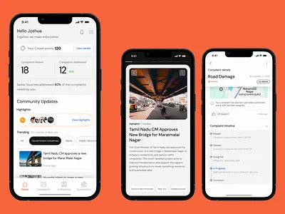 Complaint Raising & Tracking Platform complaints tracking dashboard mobile mobile ui ui user interface ux