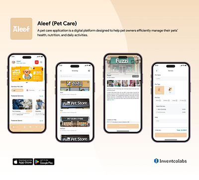 Pet Care App - Aleef app design branding graphic design mobile app pet care app