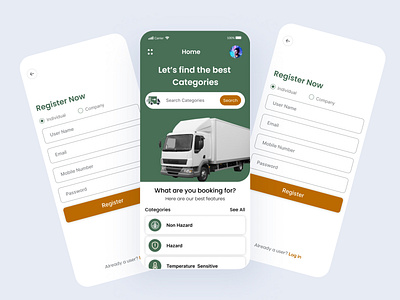 Na'alat - Delivery Truck Booking app ui