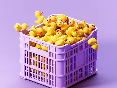Duck N Load animation art blender branding cartoony cinema4d design illustration isometric logo lowpoly octane render ui