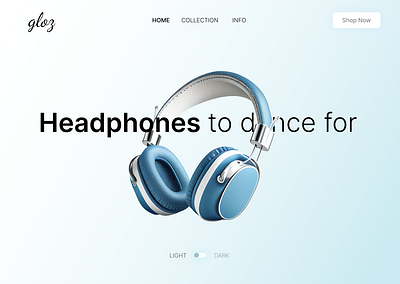 Gloz - Glowing Headphones branding design glow headphones product ui ux web design
