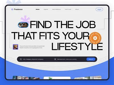 Find the Perfect Job – Work That Fits Your Lifestyle design hero section job searching landing landing page ui ux website website design