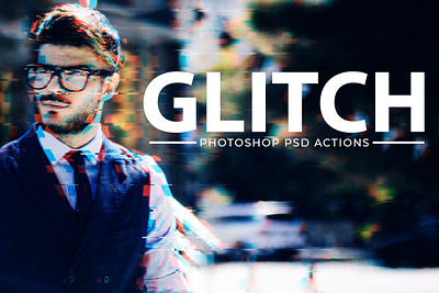 Best Glitch Effect Photoshop PSD Actions colorful design illustration lightroom logo modern photo photography ui