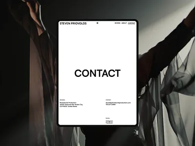 Steven Priovolos — Cinematographer Portfolio Website blac and white branding clean contact page contactpage design grid inspiration layout minimal minimalism portfolio ui ui design uidesign ux ux design uxdesign web website