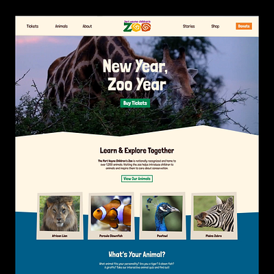 The Zoo Website Redesign animals branding graphic design ui ux web design zoo