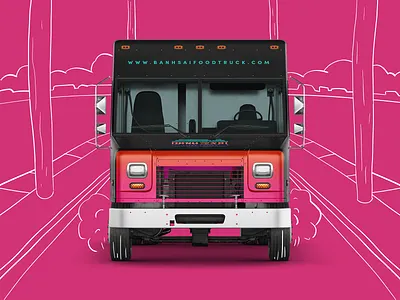 Banh Sai Food Truck ad brand branding design food food truck graphic design illustration logo street food vector visual design