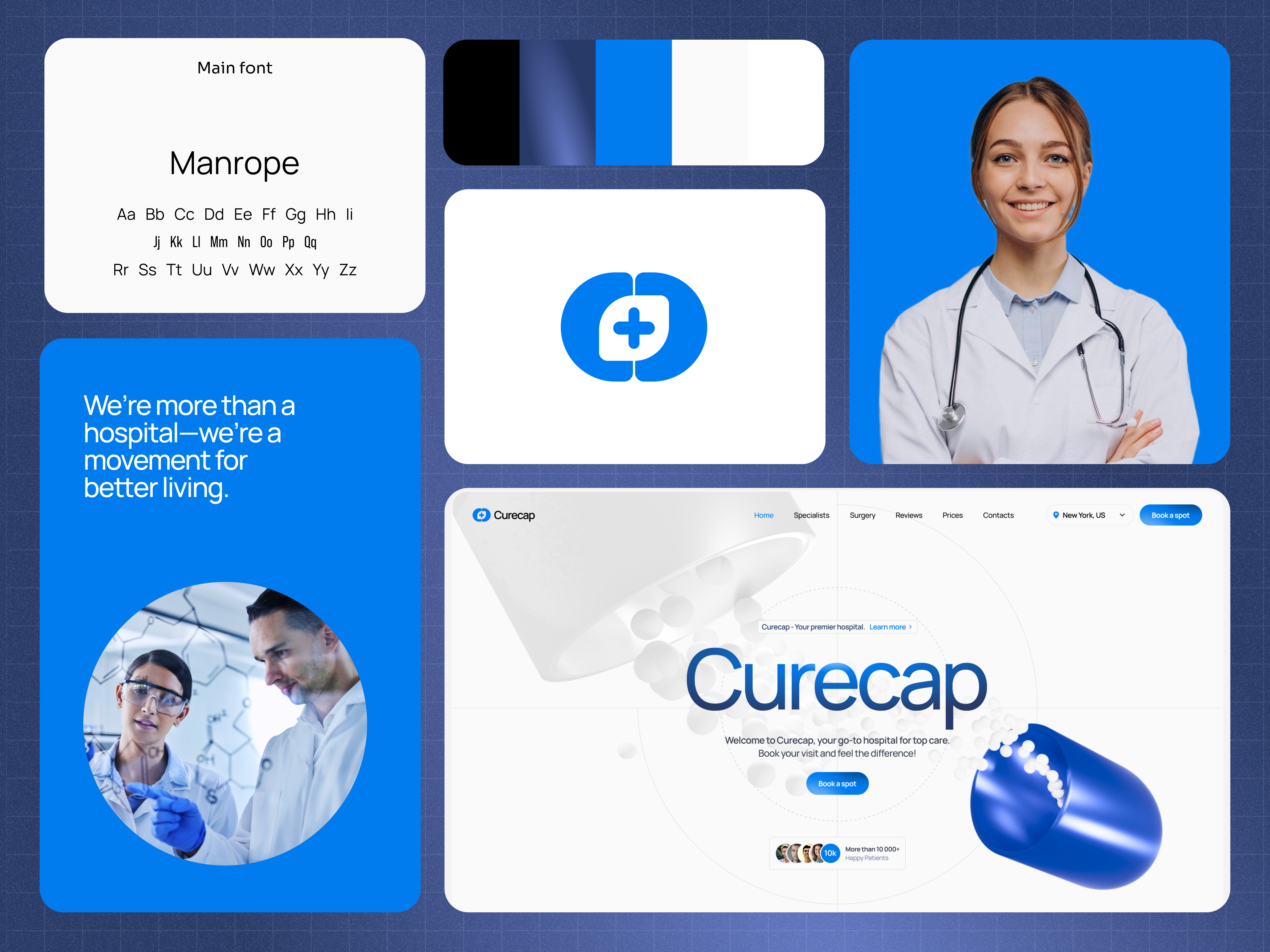 Curecap - Healthcare, medical services appointment branding desktop doctor healthcare light medicine ui ux web website