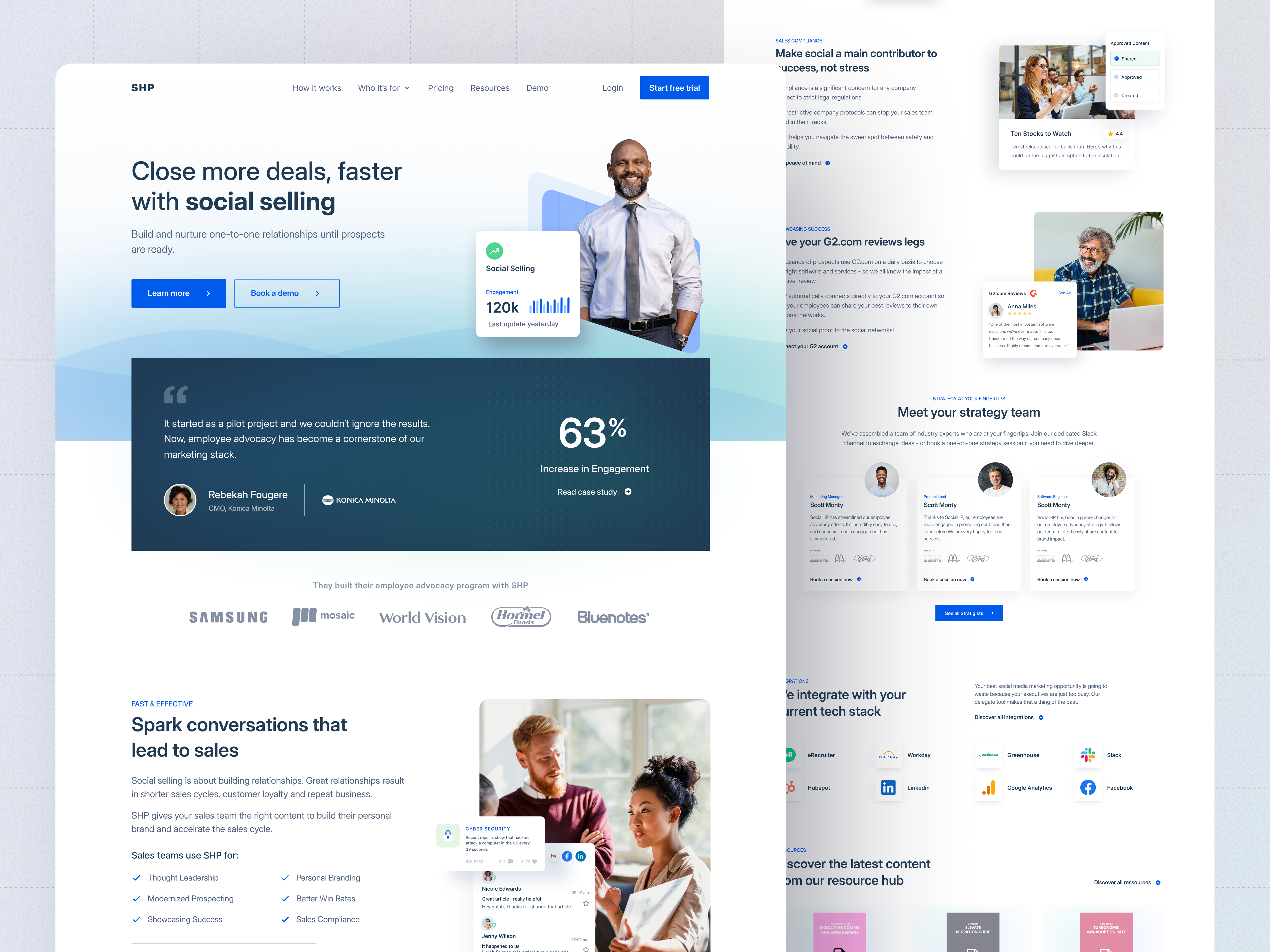 Social Horse Power Sales Page advertising b2b clean ui crm landing page lead lead generation peer to peer referral sales sales social media content creation social media marketing social media team management social media user engagement startup ui ux website website design inspiration