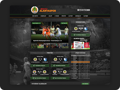 Alanya Spor Web UI Design design football football team football team web design football web design responsive web design ui design uiux design web design web ui design