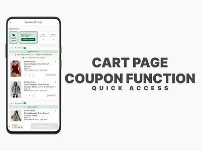 Cart Page Coupon Function - Quick Access UI / UX cart page coupon ecommerce ecommerce ui online shop quick access shop shopping cart ui ui ux ux