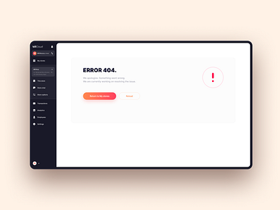 BillCloud - Error 404 404 admin dashboard design error fintech panel pixel saas scream sidebar system warning