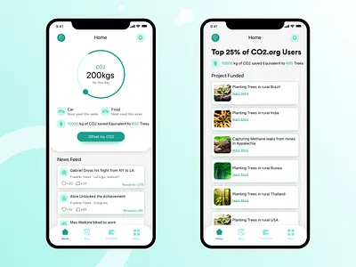 Carbon Footprints carbon carbon footprint mobile app offset ui ui design user experience ux ux dersign visual design