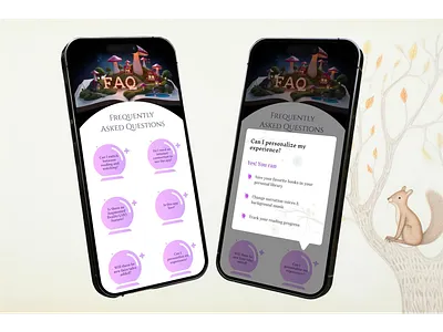 Day 92 - FAQ 100dayschallenge book app creative daily ui daily ui 092 fairytale fairytaleapp fairytalevibes fantasy fantasyinspired faq faqdesign minimalmagic popupdesign question and answers storytellingapp ui uidesign uxdesign whimsicalui