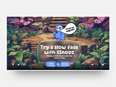 Sloth memecoin animation branding crypto graphic design igorvensko memecoin ui web design web3 website