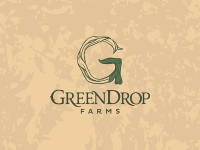 GreenDrop Farms brand branding design farm graphic design hand drawn illustration logo typography vector visual design