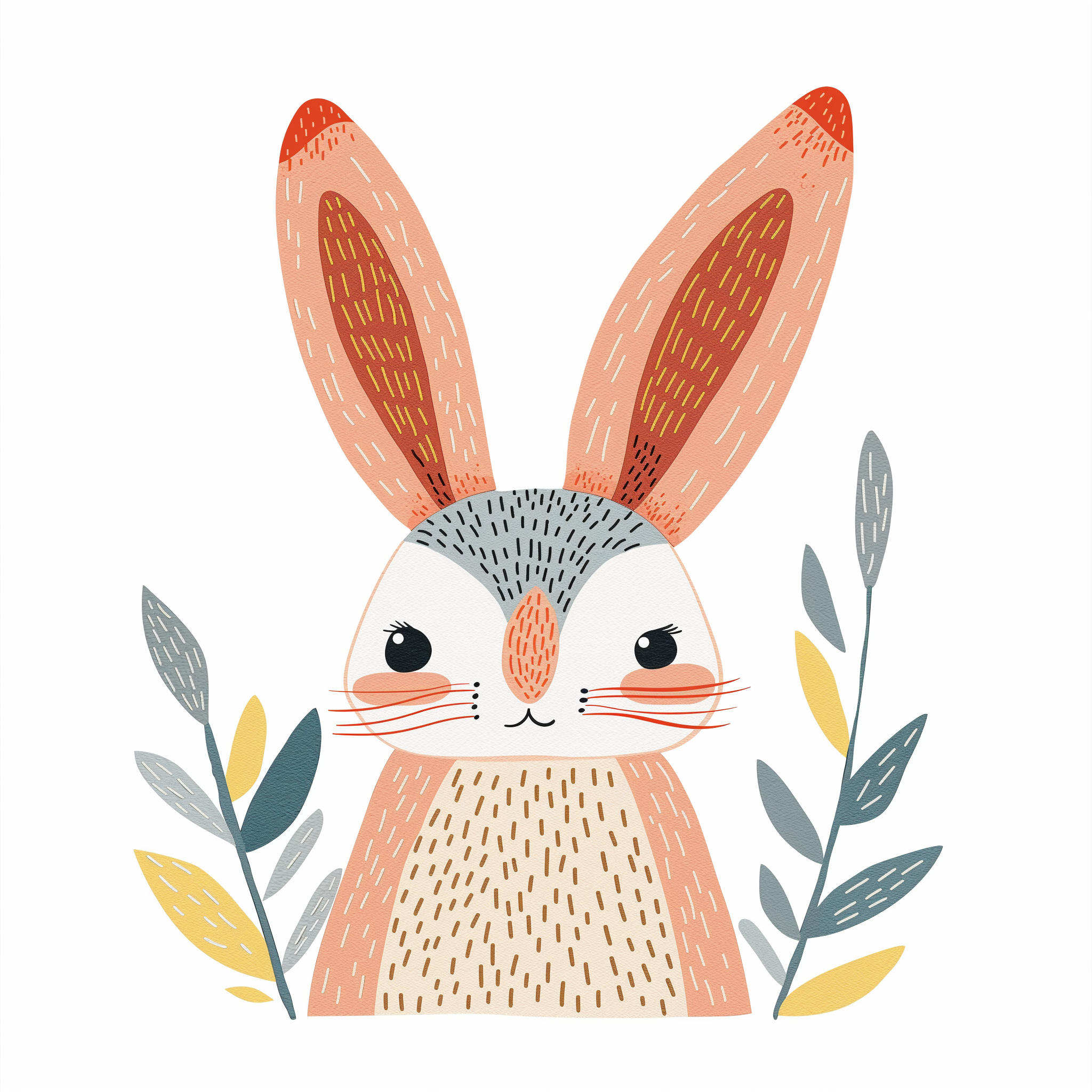 Sending the sweetest Easter wishes! blessed bunny cartoon style child friendly dreamy easter happy illustration kidsroom playcard playful rabbit soft colors whimsical