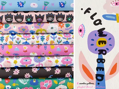 Floral graphic collection FLOWERBED botanical pattern fabric pattern fabric print floral design floral pattern pattern pattern design