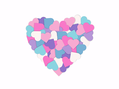 Multicolored heart art heart love romance valentinesday vector