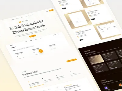 AI-Powered Automation Website Design creative design cta section featured ai agents graphic design hero section design how it works landing page light dark theme design minimal design testimonial design treading website design ui websitedesign why choose us