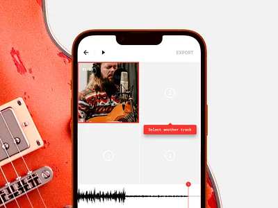 Recording App Concept app guitar jam layout mobile mono music app playing recording red means recording video waveform