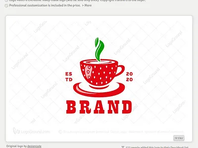 Strawberry Coffee Logo 3d animation branding graphic design logo motion graphics ui