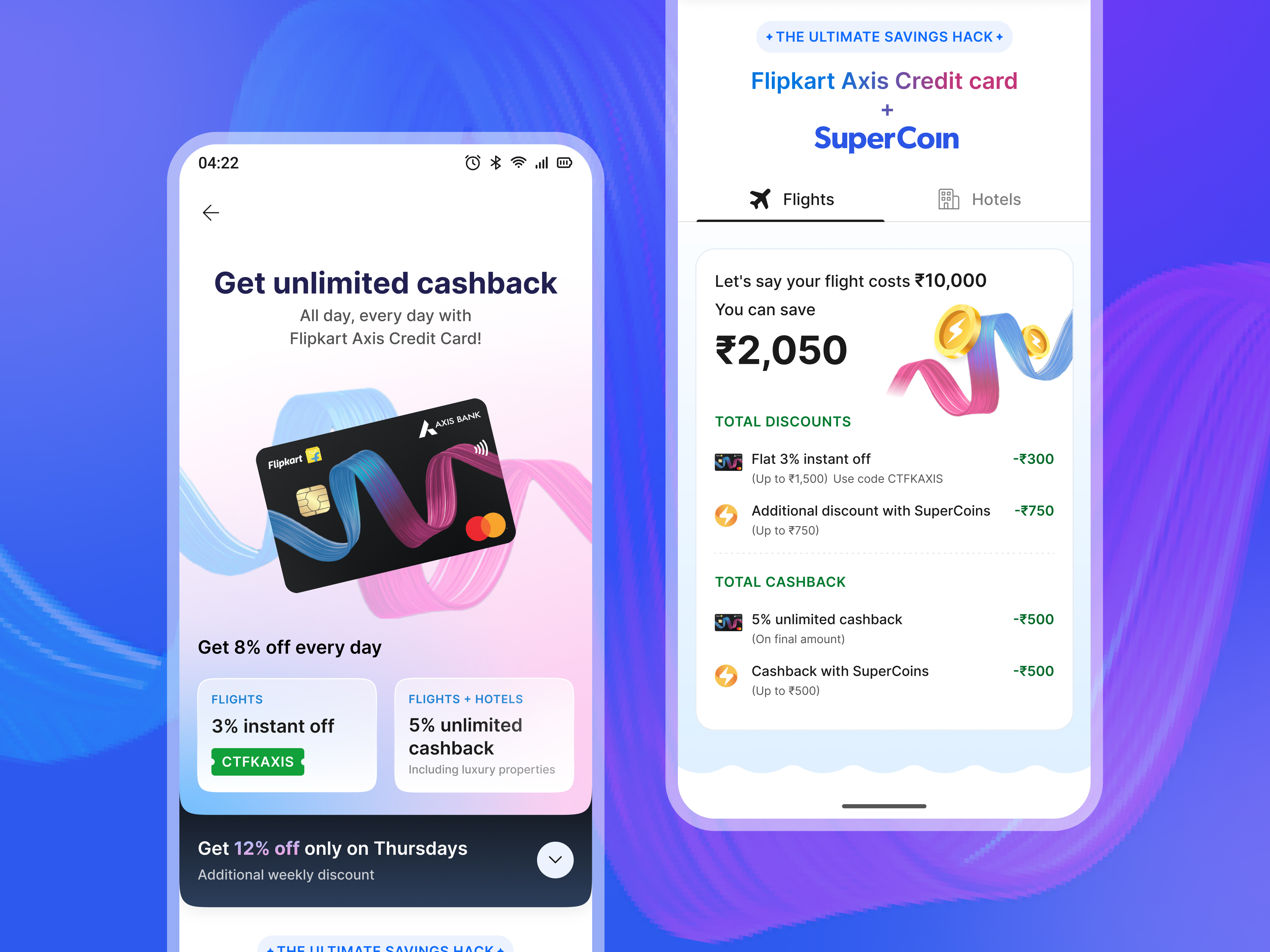 Flipkart Axis card landing page on Cleartrip branding calculation card credit card design graphic design offer product design ui
