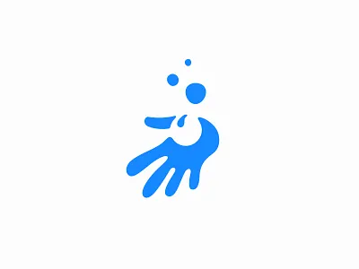 Hand Bubbles Mark bubbles hand illustration logo logomark mark splash wash water wet