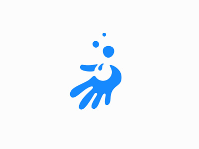 Hand Bubbles Mark bubbles hand illustration logo logomark mark splash wash water wet