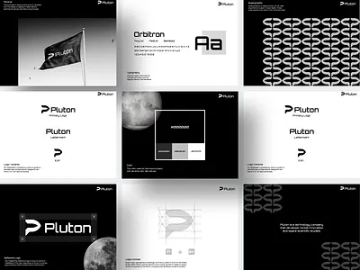 Pluton- Technology Innovation Logo & Branding brand brand guide brand guidelines brand identity branding company computer corporate idea identity innovation logo logo design planet rocket space spaceship tech tech logo technology